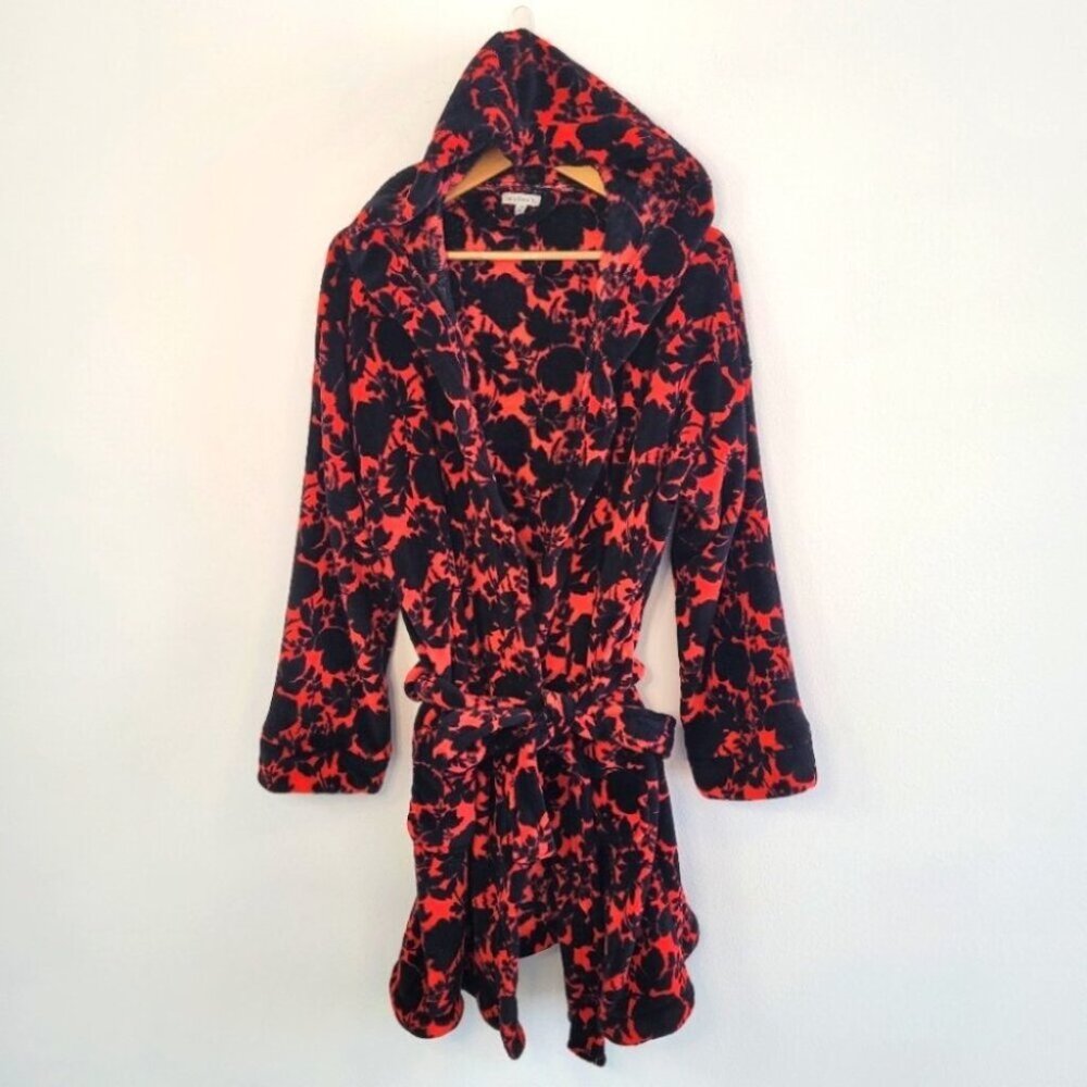 Vera Bradley Red & Black Warm Fuzzy Women's Hooded Robe Size L/XL